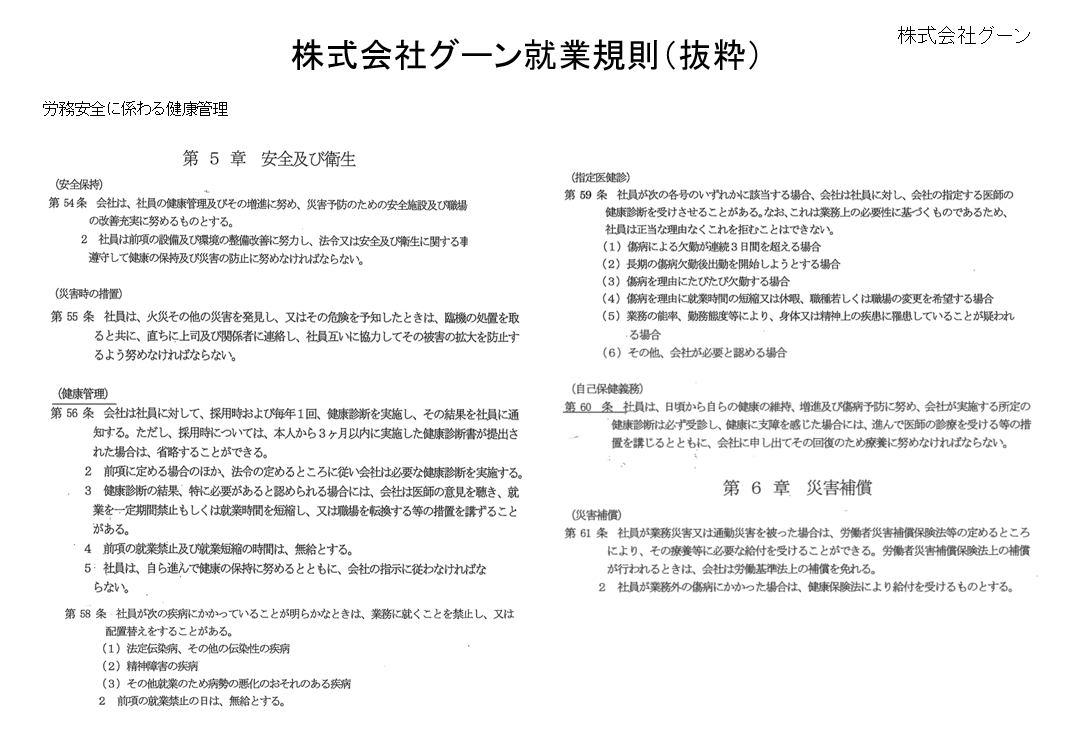 株式会社グーン就業規則（抜粋）